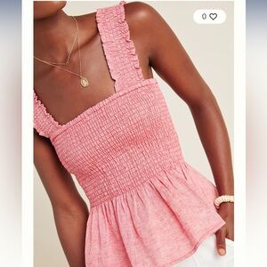Anthropologie Maeve Schuyler Smocked Peplum Blouse